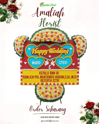 Karangan Papan Bunga Pernikahan di Kabasiran